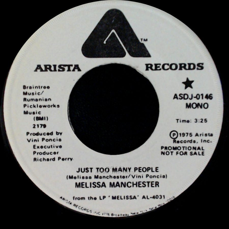 Melissa Manchester - Just Too Many People / Just Too Many People side A