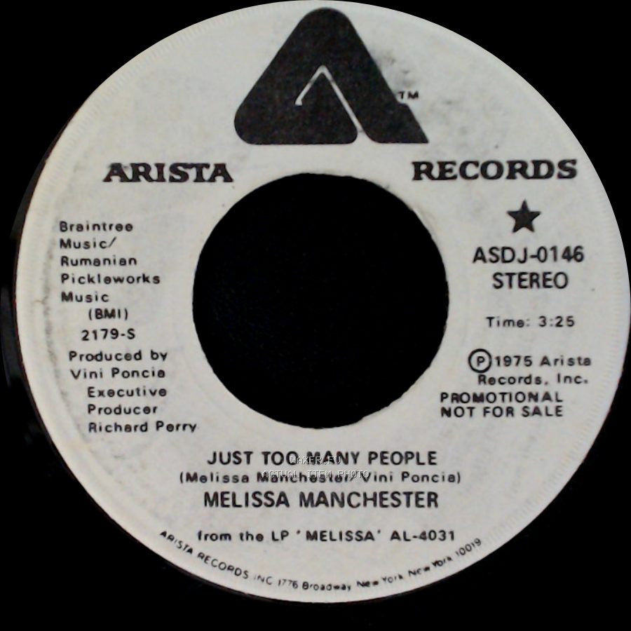 Melissa Manchester - Just Too Many People / Just Too Many People side B