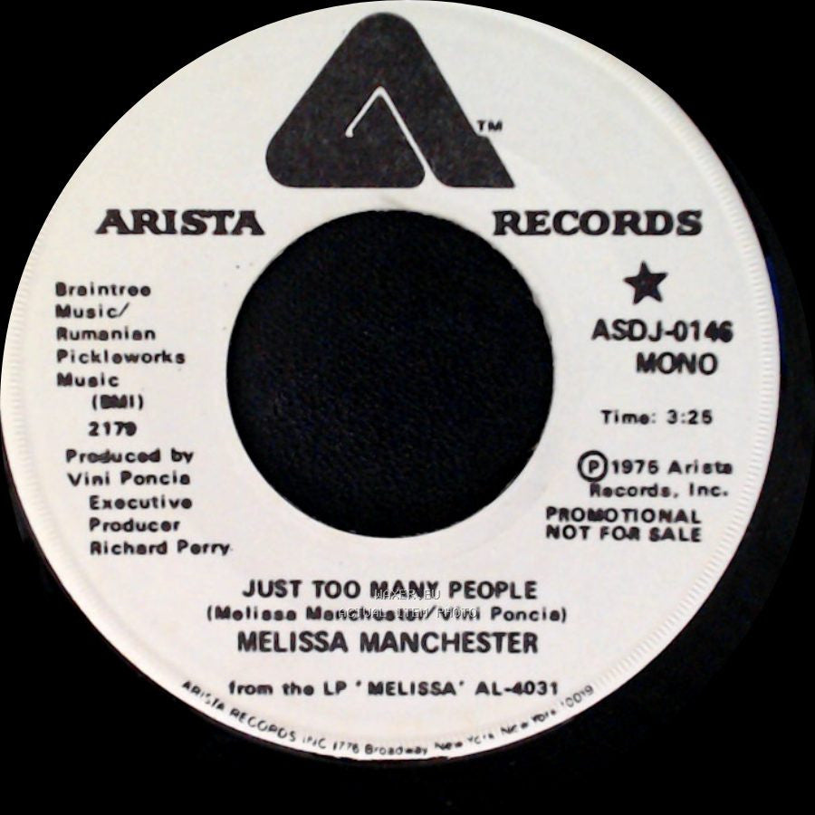 Melissa Manchester - Just Too Many People / Just Too Many People side B