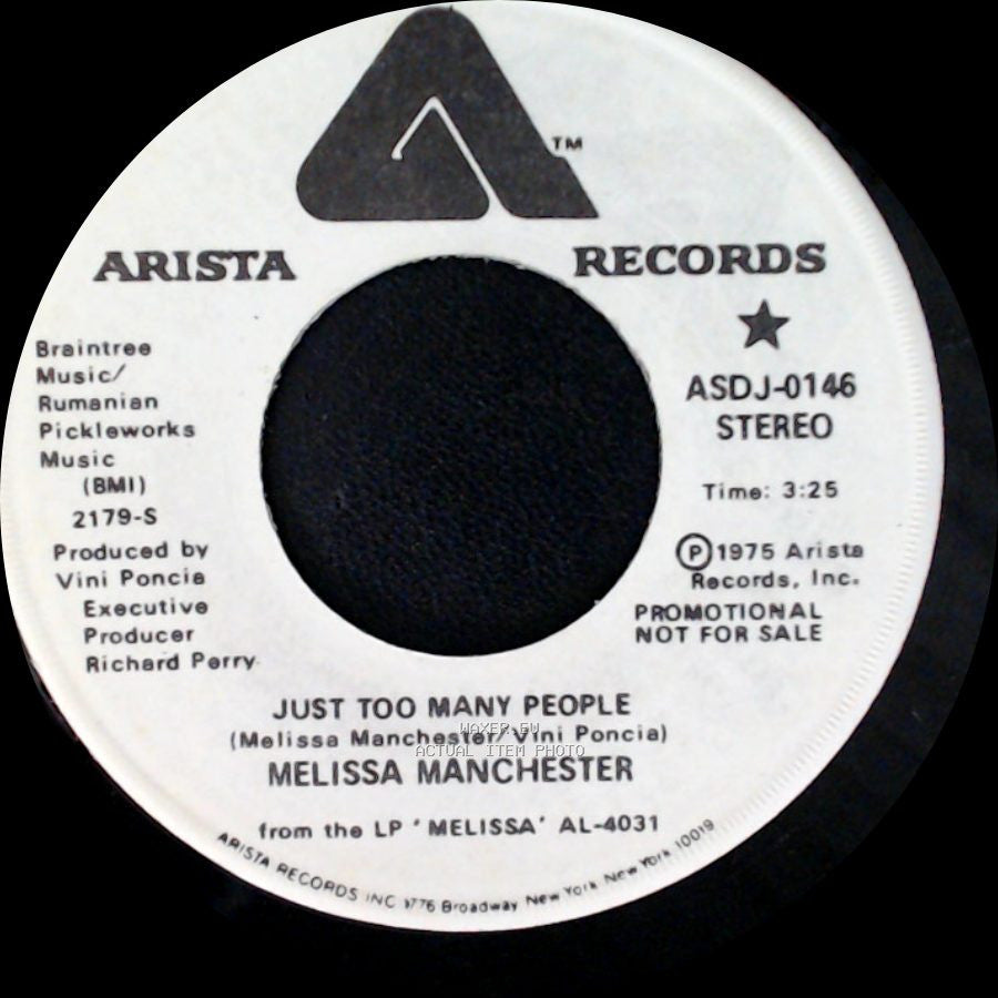 Melissa Manchester - Just Too Many People / Just Too Many People side B
