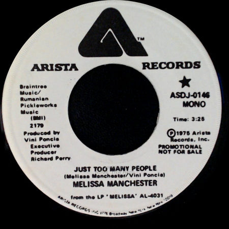 Melissa Manchester - Just Too Many People / Just Too Many People side A