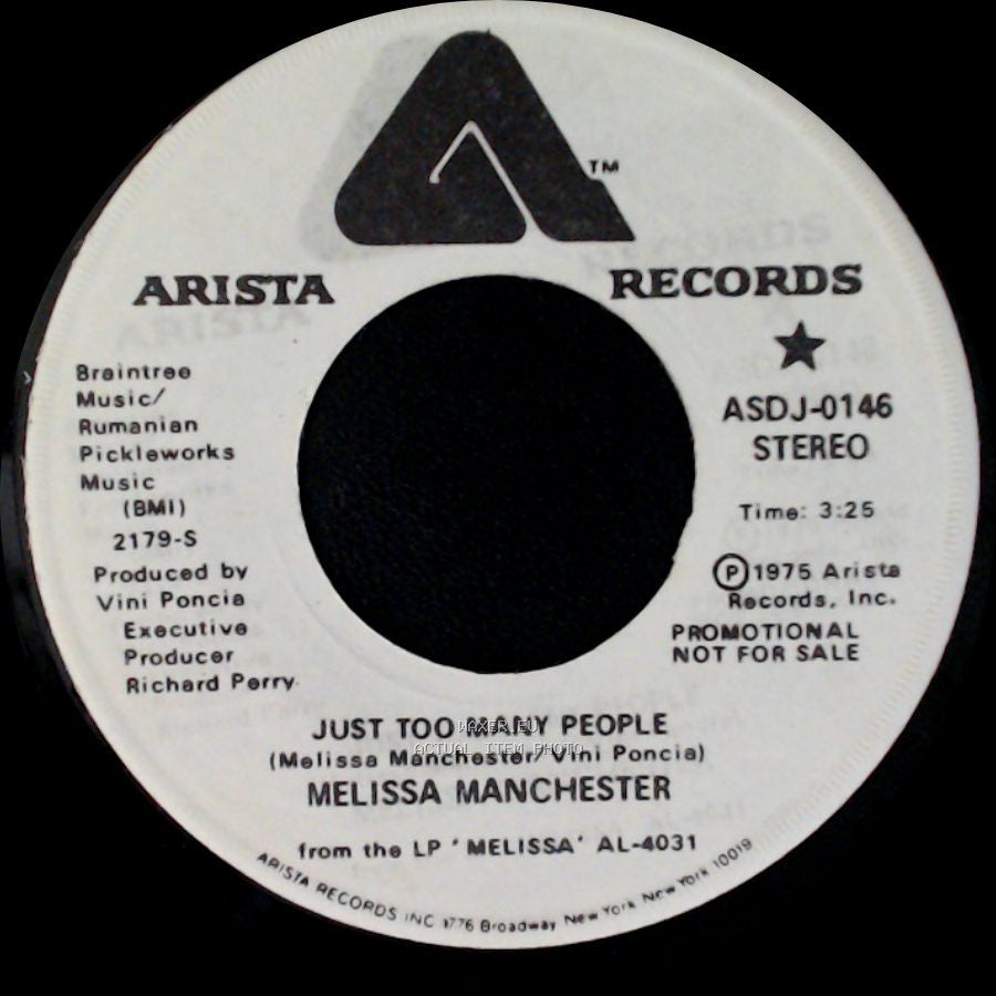 Melissa Manchester - Just Too Many People / Just Too Many People side B