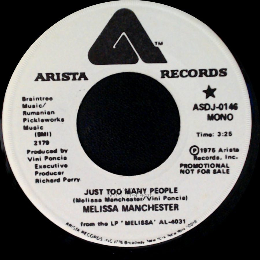 Melissa Manchester - Just Too Many People / Just Too Many People side A