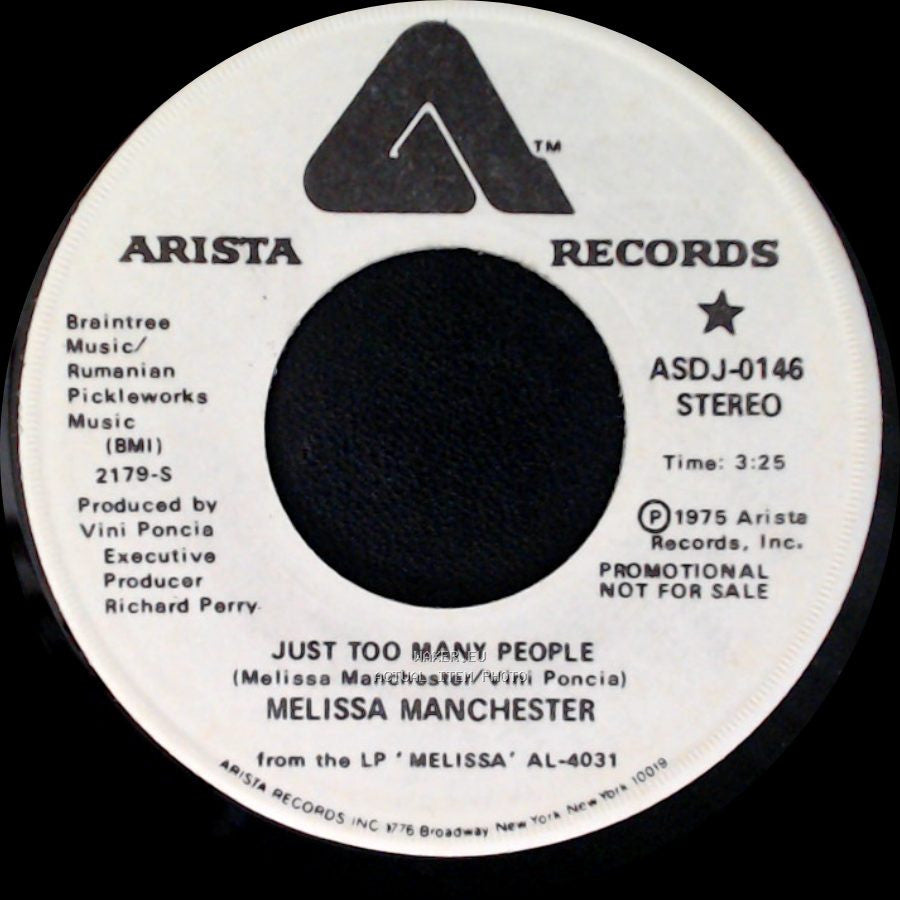 Melissa Manchester - Just Too Many People / Just Too Many People side B