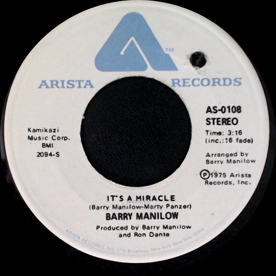 Barry Manilow - One Of These Days / It's A Miracle side B