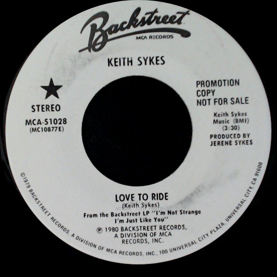 Keith Sykes - Love To Ride / Love To Ride side B