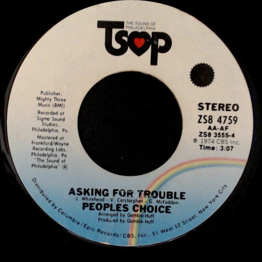 Peoples Choice - Party Is A Groovy Thing / Asking For Trouble side B