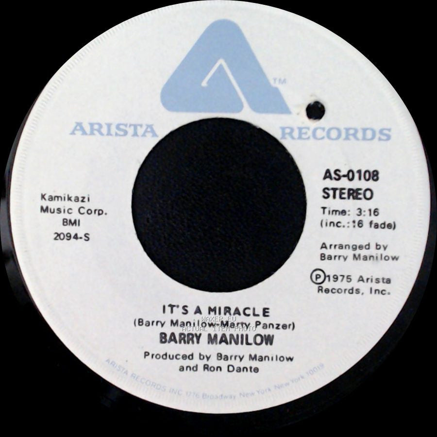 Barry Manilow - One Of These Days / It's A Miracle side B