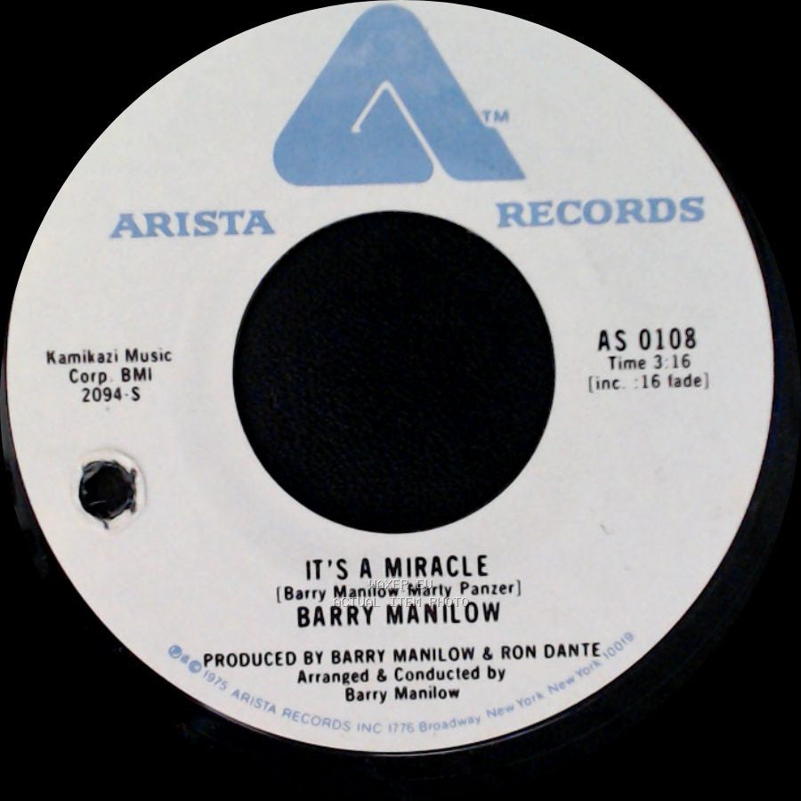 Barry Manilow - One Of These Days / It's A Miracle side B