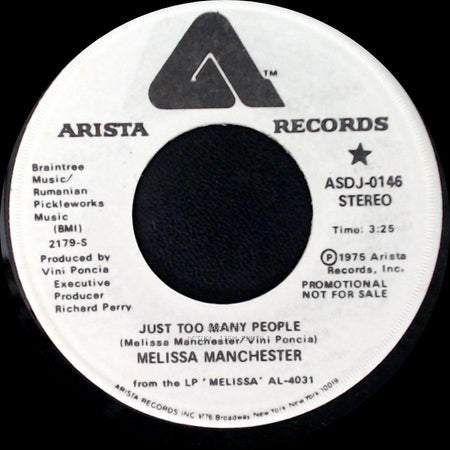 Melissa Manchester - Just Too Many People / Just Too Many People side B