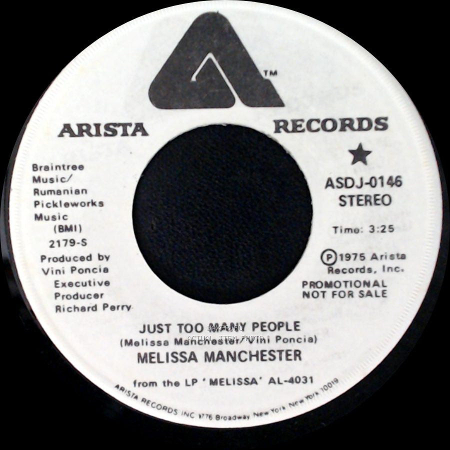 Melissa Manchester - Just Too Many People / Just Too Many People side B