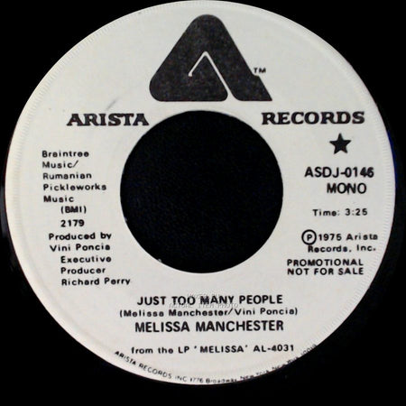 Melissa Manchester - Just Too Many People / Just Too Many People side A