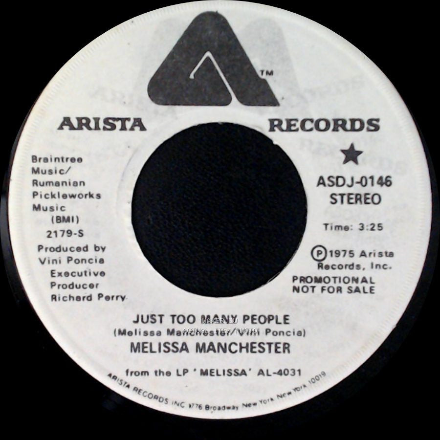 Melissa Manchester - Just Too Many People / Just Too Many People side B