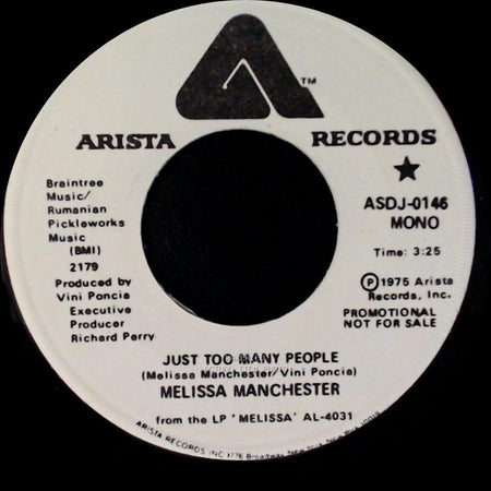 Melissa Manchester - Just Too Many People / Just Too Many People side A