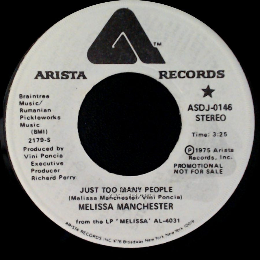 Melissa Manchester - Just Too Many People / Just Too Many People side B