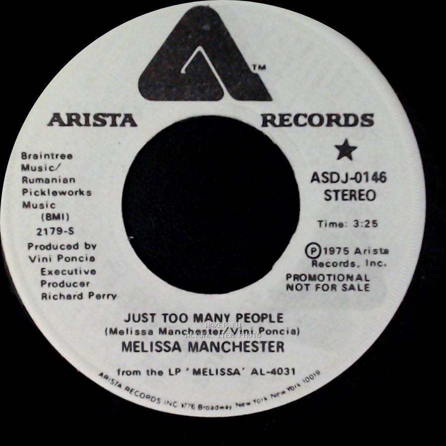 Melissa Manchester - Just Too Many People / Just Too Many People side A