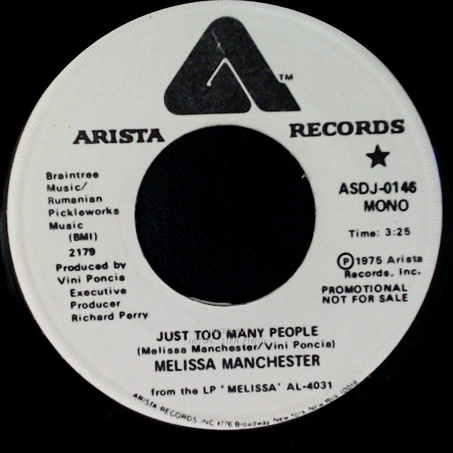 Melissa Manchester - Just Too Many People / Just Too Many People side B