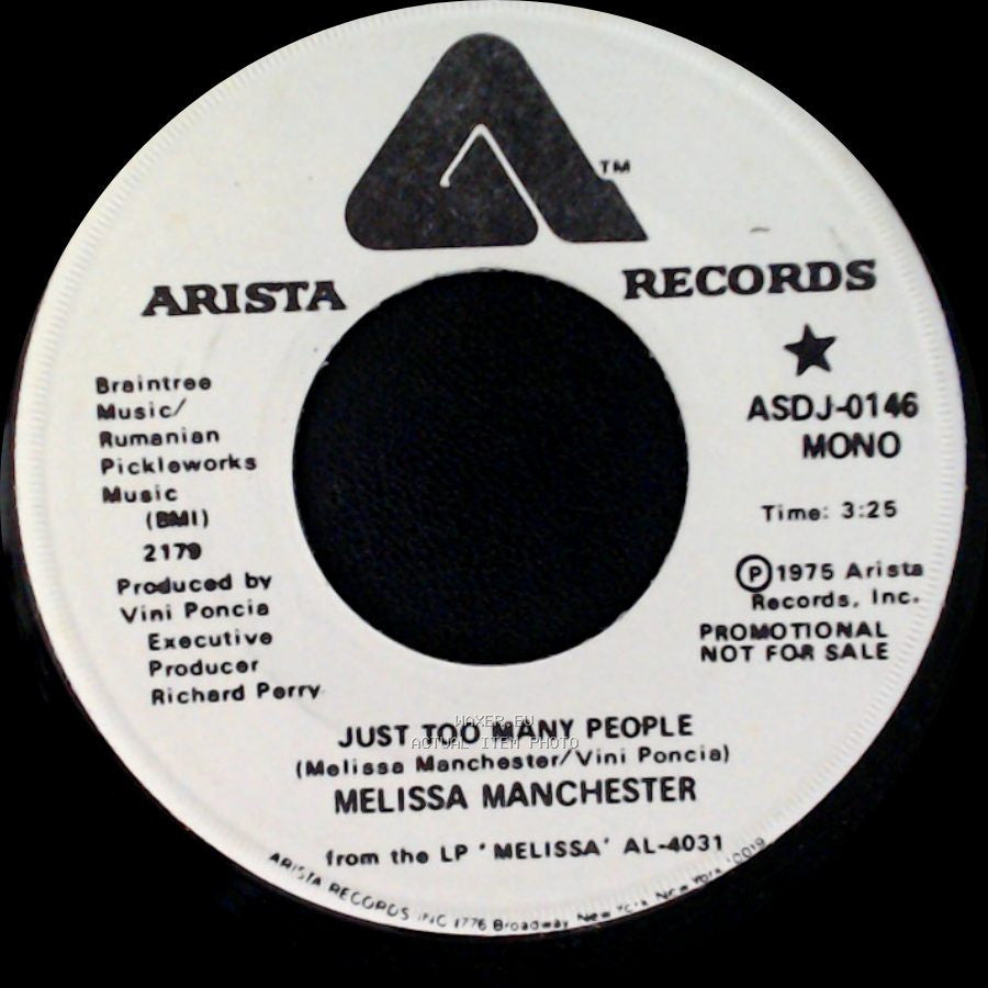 Melissa Manchester - Just Too Many People / Just Too Many People side A