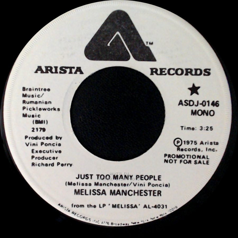 Melissa Manchester - Just Too Many People / Just Too Many People side A