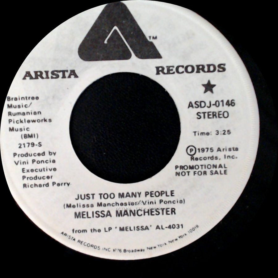 Melissa Manchester - Just Too Many People / Just Too Many People side B