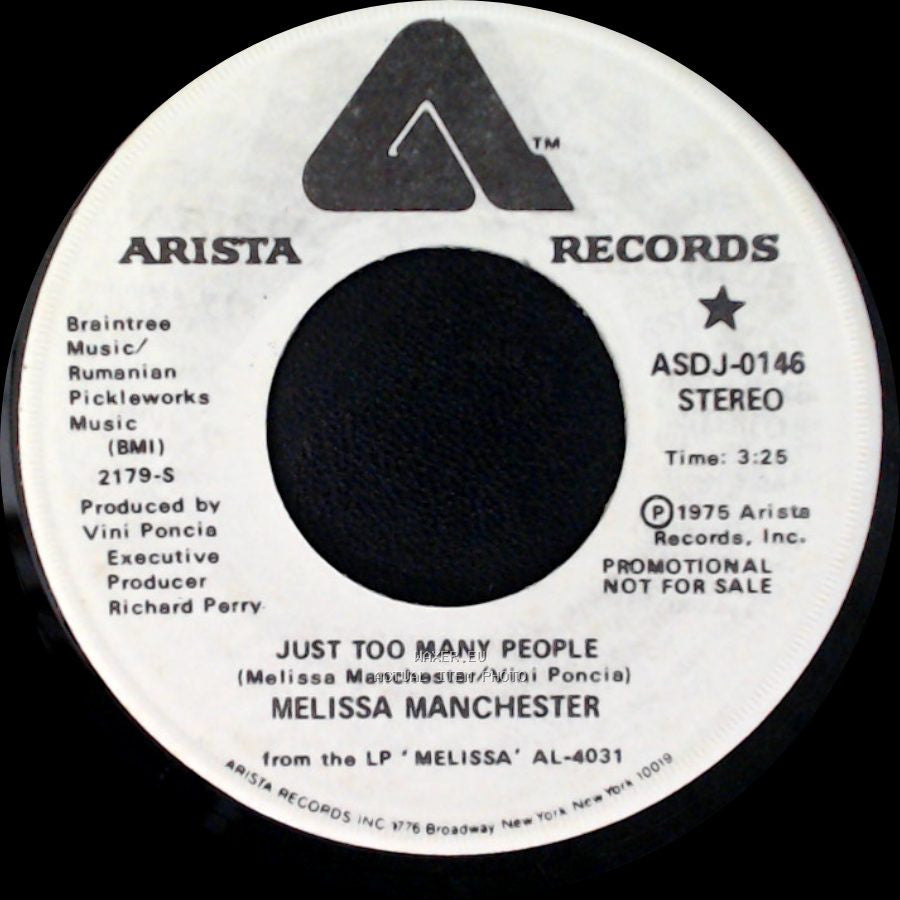 Melissa Manchester - Just Too Many People / Just Too Many People side A