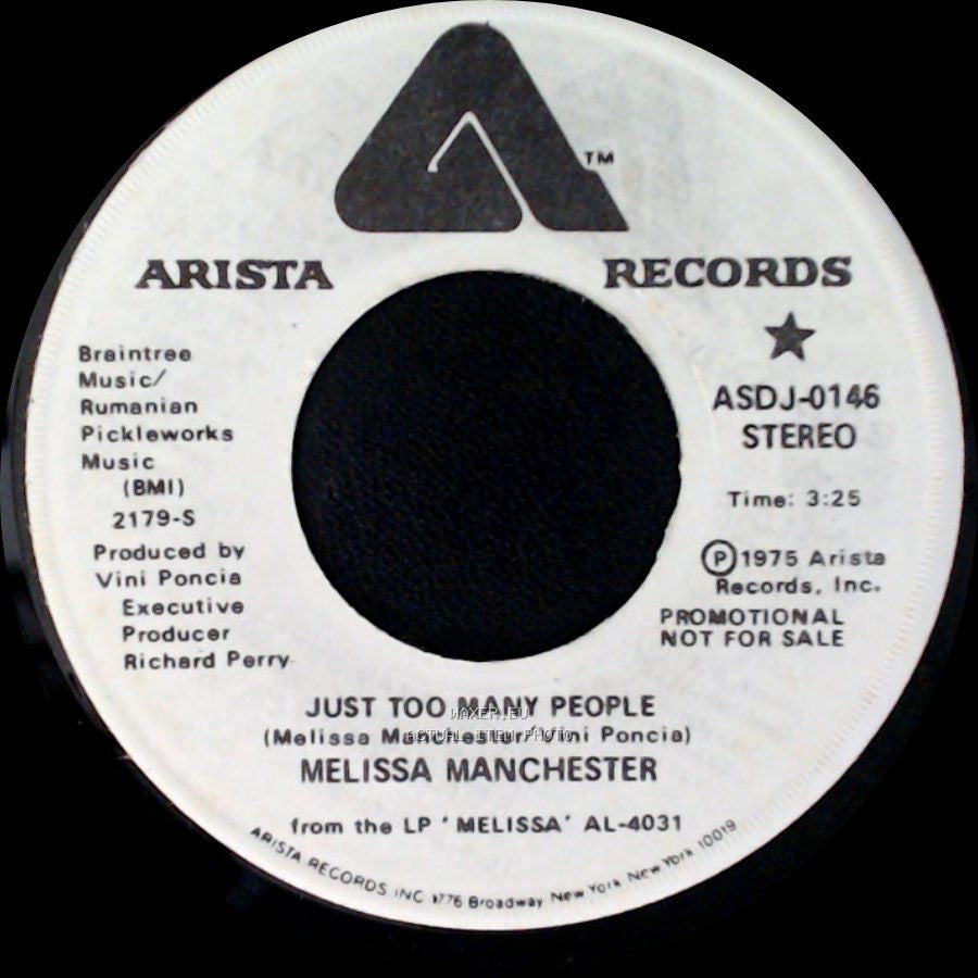 Melissa Manchester - Just Too Many People / Just Too Many People side A