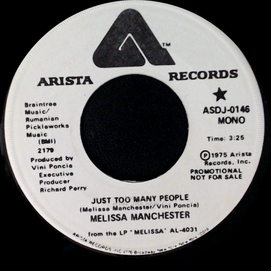 Melissa Manchester - Just Too Many People / Just Too Many People side B