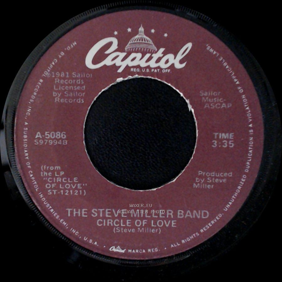 The Steve Miller Band - Circle Of Love / Circle Of Love (Instrumental Version) side A