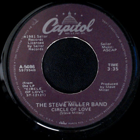 The Steve Miller Band - Circle Of Love / Circle Of Love (Instrumental Version) side B