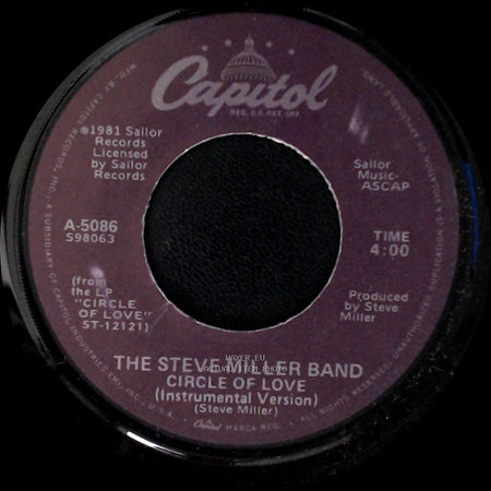 The Steve Miller Band - Circle Of Love / Circle Of Love (Instrumental Version) side A