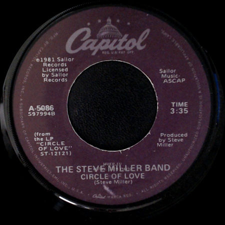 The Steve Miller Band - Circle Of Love / Circle Of Love (Instrumental Version) side B