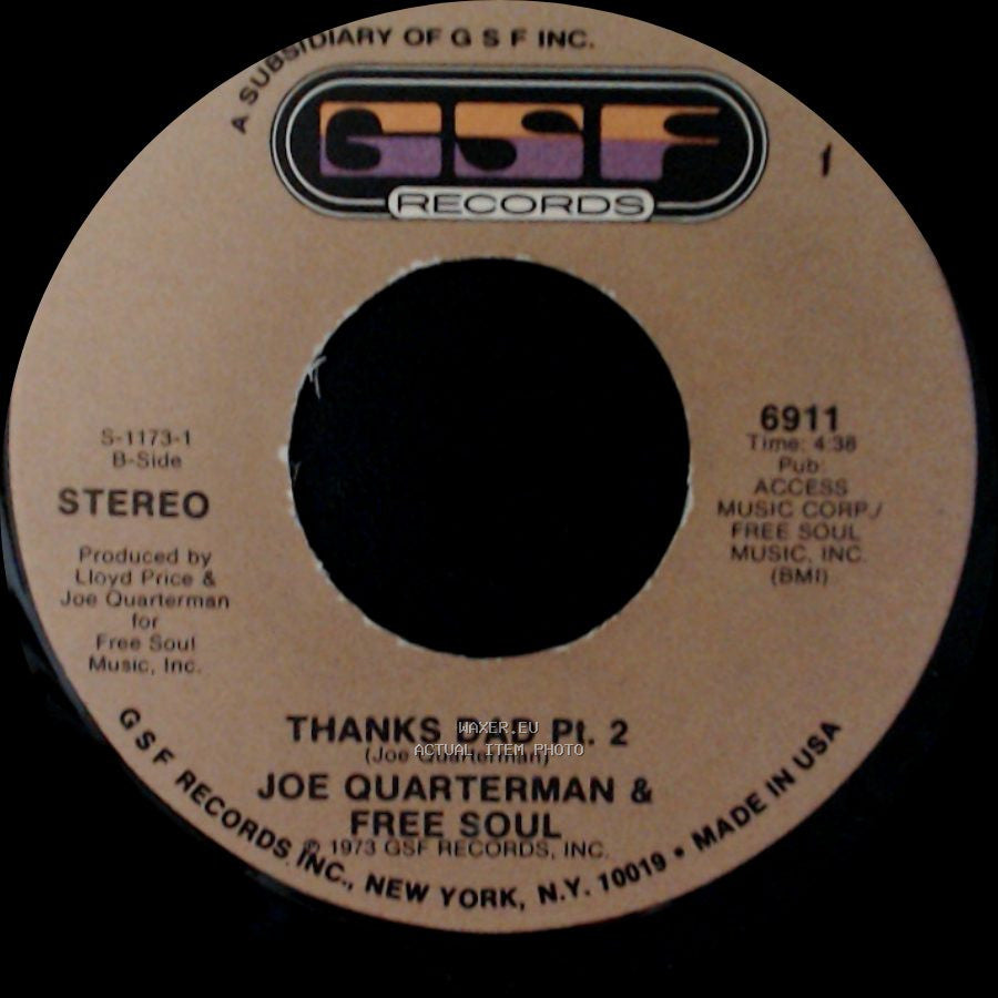 Joe Quarterman & Free Soul - Thanks Dad Pt. 2 / Thanks Dad Pt. 1 side A