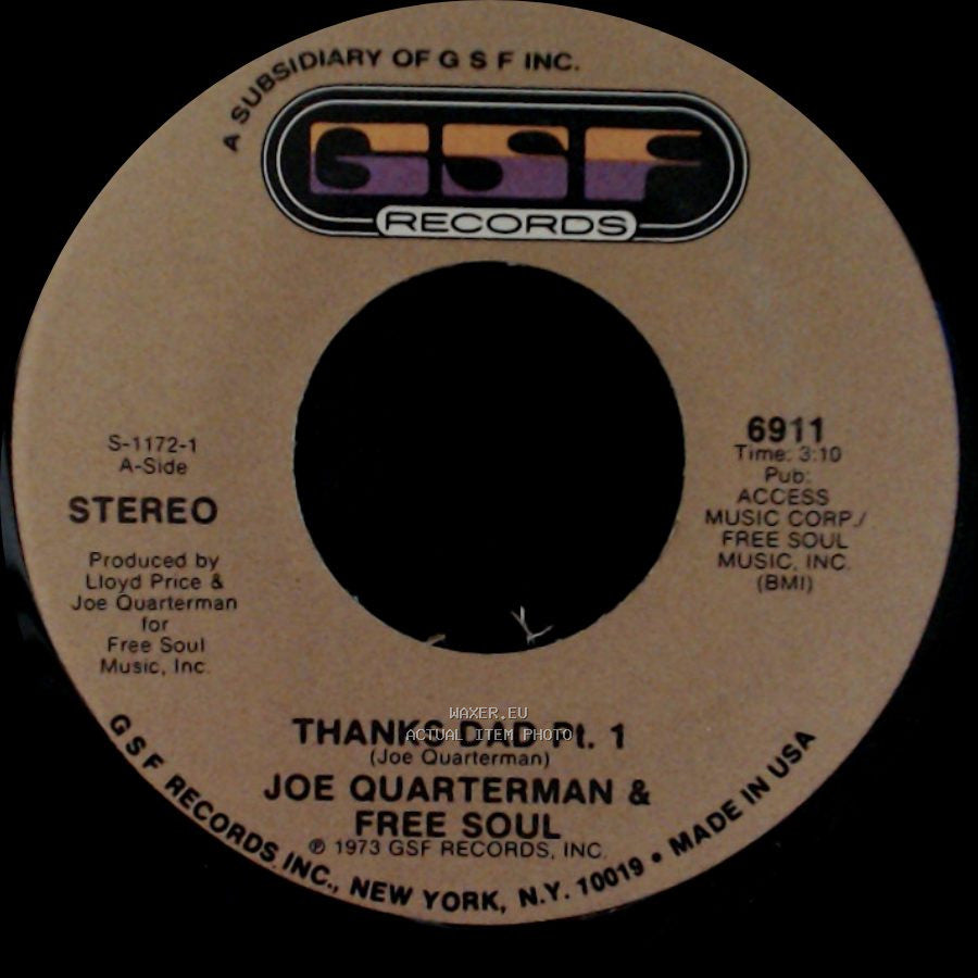 Joe Quarterman & Free Soul - Thanks Dad Pt. 2 / Thanks Dad Pt. 1 side B