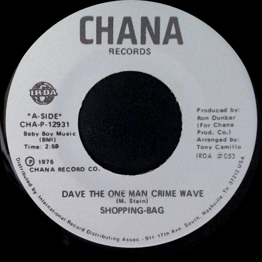 Dave The One Man Crime Wave - Shopping-Bag (Instrumental) / Shopping-Bag side B