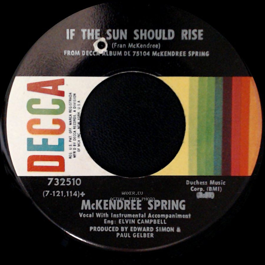 Mckendree Spring - If The Sun Should Rise / What Will We Do With The Child side A