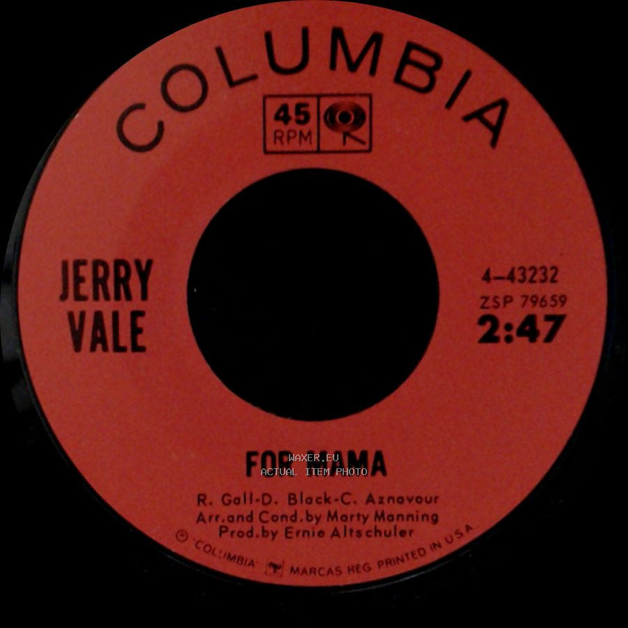 Jerry Vale - Ti Adoro / For Mama side B