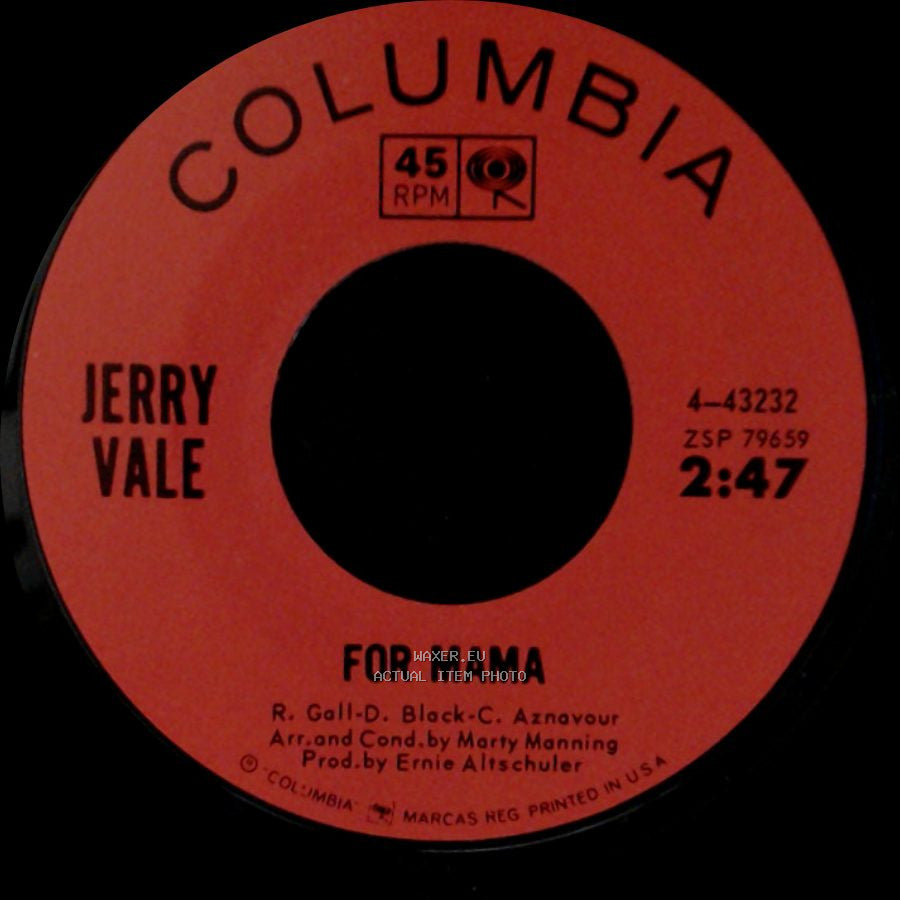 Jerry Vale - Ti Adoro / For Mama side B