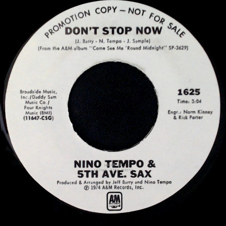 Nino Tempo & 5Th Ave. Sax - Don't Stop Now / Gettin' Off side A