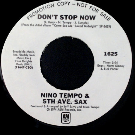 Nino Tempo & 5Th Ave. Sax - Don't Stop Now / Gettin' Off side A