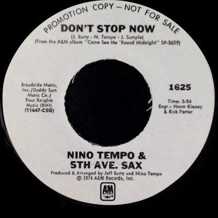 Nino Tempo & 5Th Ave. Sax - Don't Stop Now / Gettin' Off side A