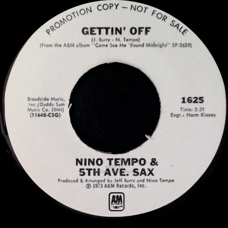 Nino Tempo & 5Th Ave. Sax - Don't Stop Now / Gettin' Off side B