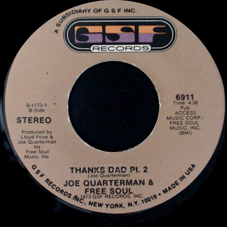 Joe Quarterman & Free Soul - Thanks Dad Pt. 1 / Thanks Dad Pt. 2 side B