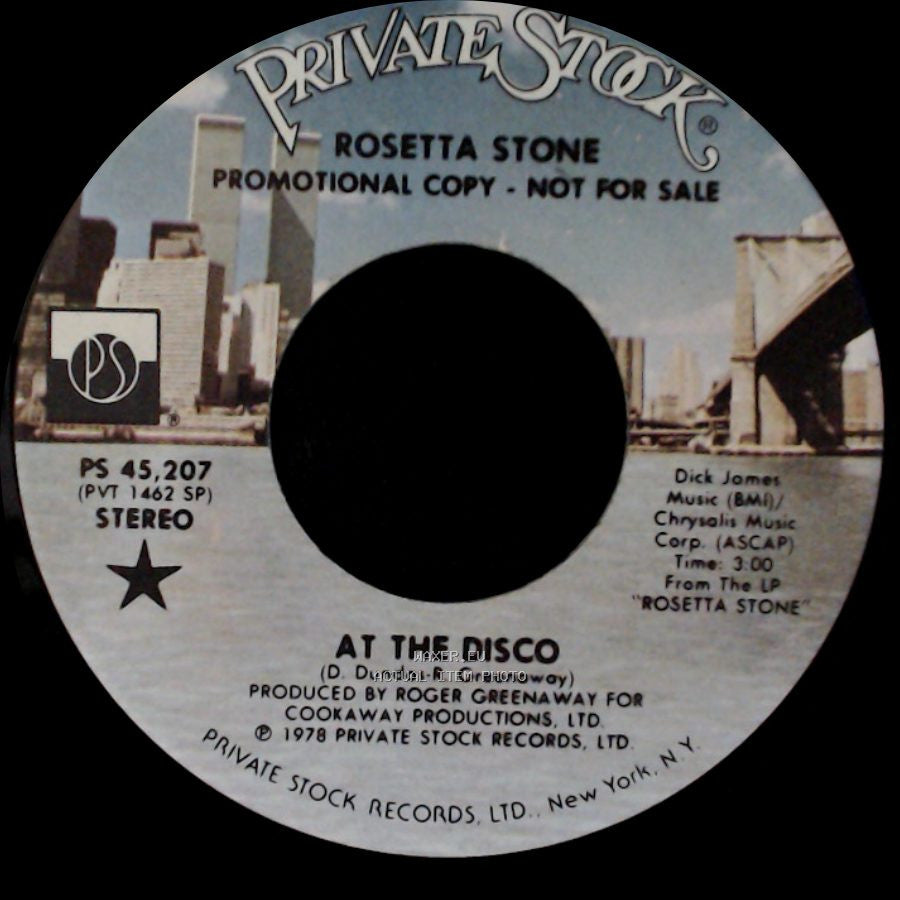 Rosetta Stone - At The Disco / Sunshine Of Your Love side A
