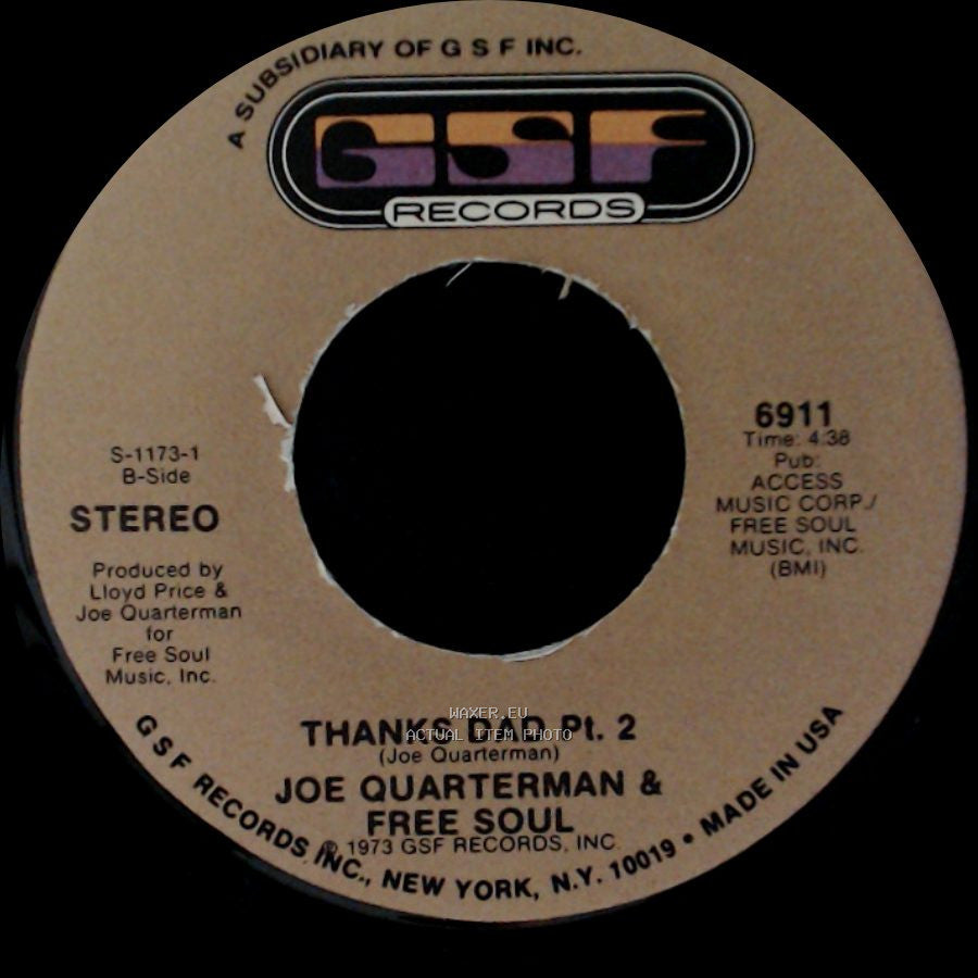 Joe Quarterman & Free Soul - Thanks Dad Pt. 1 / Thanks Dad Pt. 2 side B