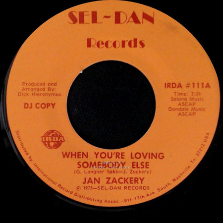 Jan Zackery - When You're Loving Somebody Else / When You're Loving Somebody Else side B