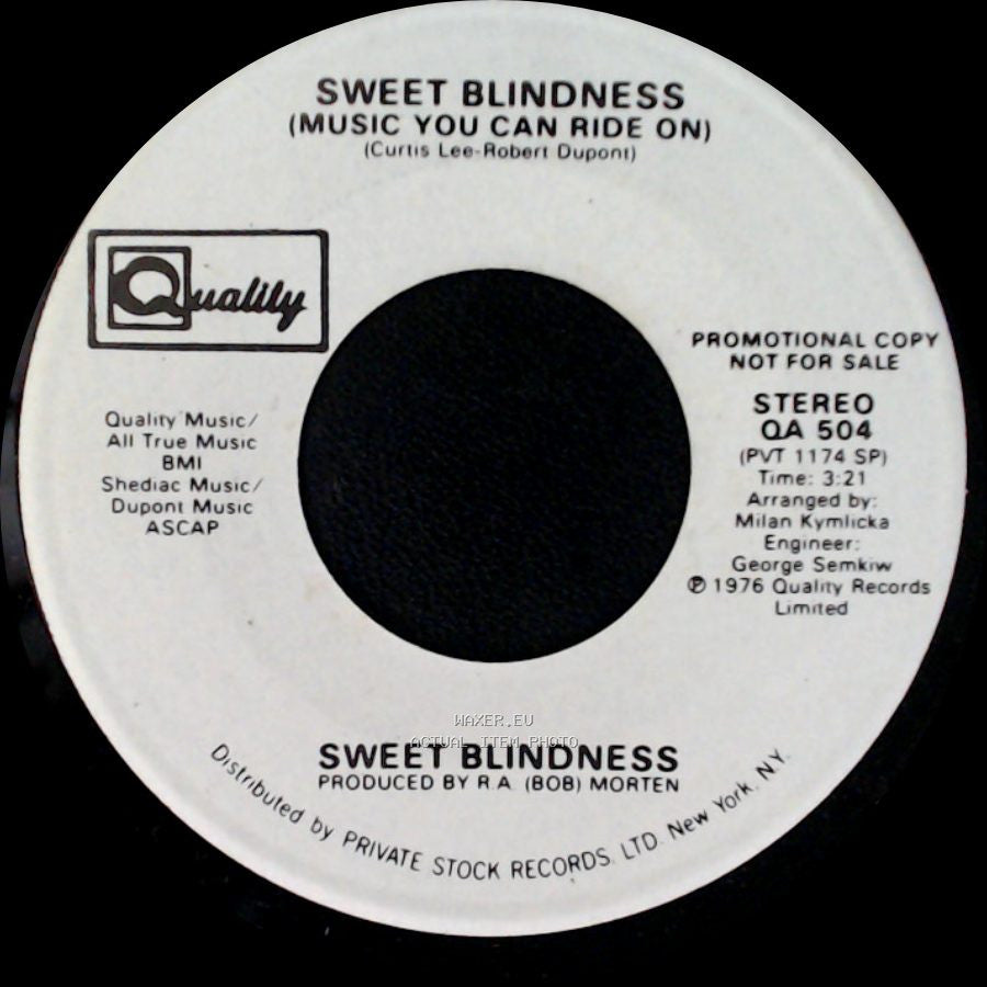 Unknown Artist - Sweet Blindness (Music You Can Ride On) / Sweet Blindness (Music You Can Ride On) side B