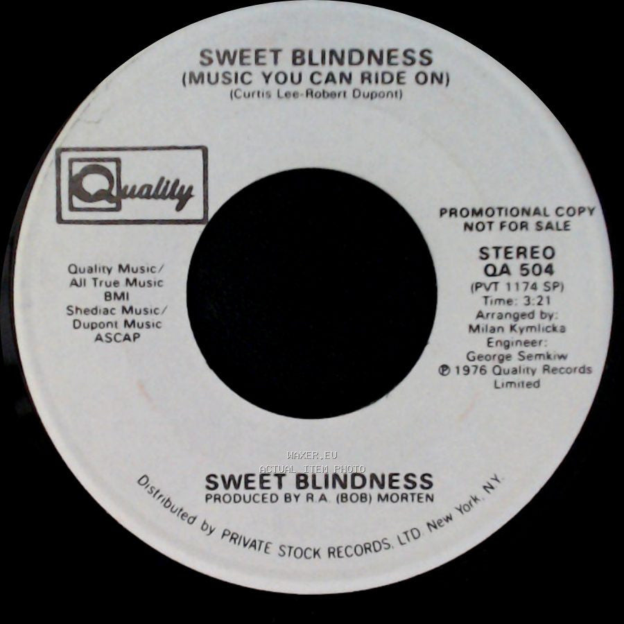 Sweet Blindness - Sweet Blindness (Music You Can Ride On) / Music You Can Ride On side A