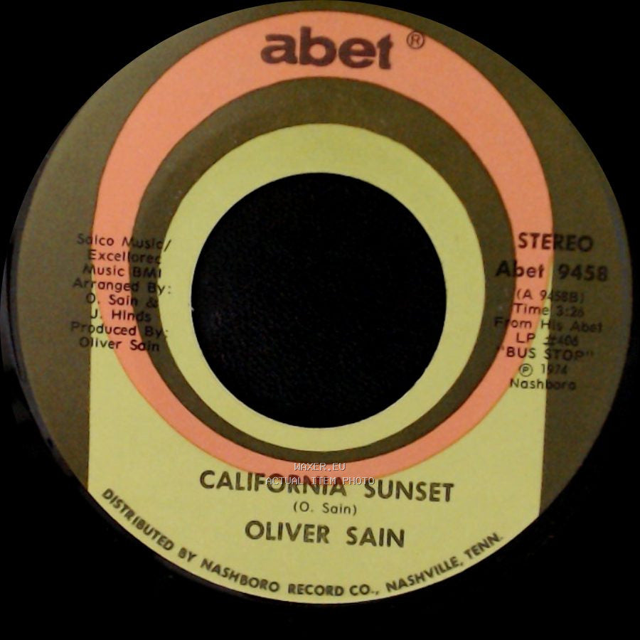 Oliver Sain - Booty Bumpin' (The Double Bump) / California Sunset side B