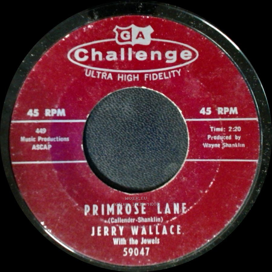 Jerry Wallace With The Jewels / Jerry Wallace - Primrose Lane / By Your Side side A