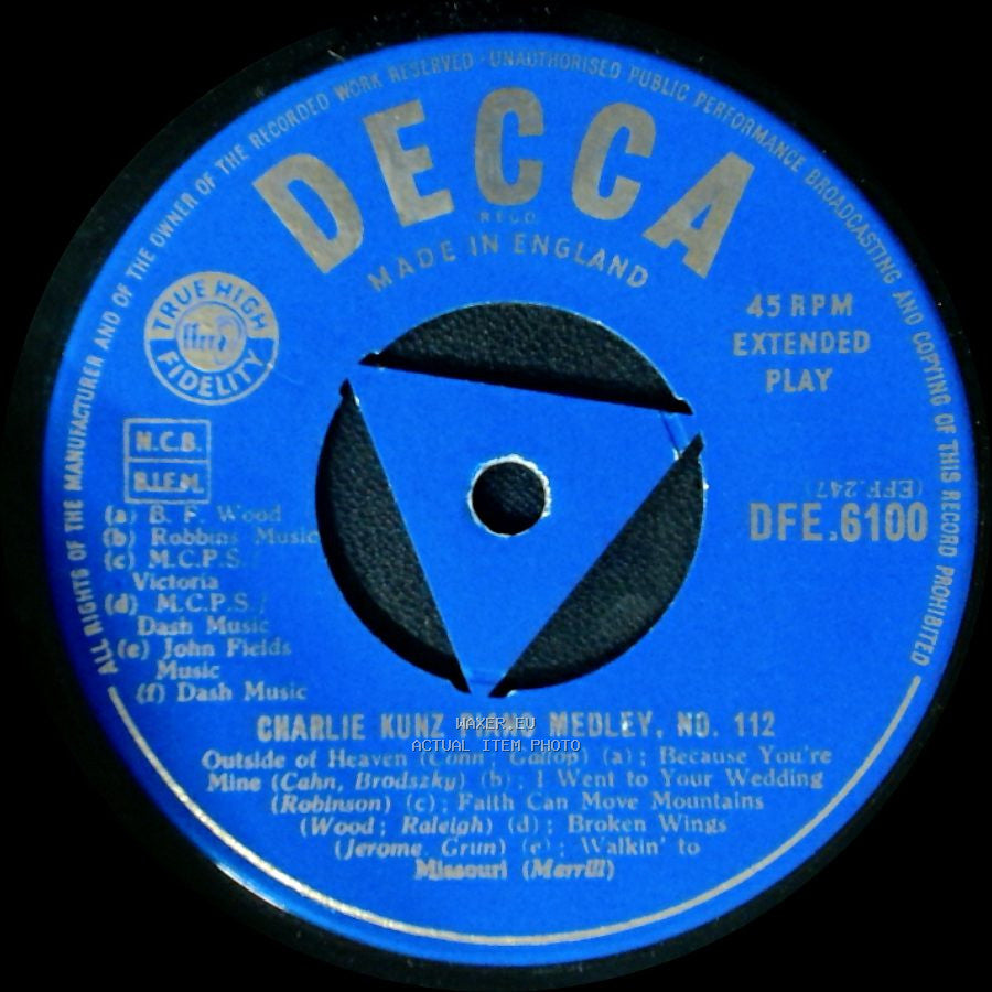 Charlie Kunz - Piano Medley, No. 111 / Piano Medley, No. 112 side B